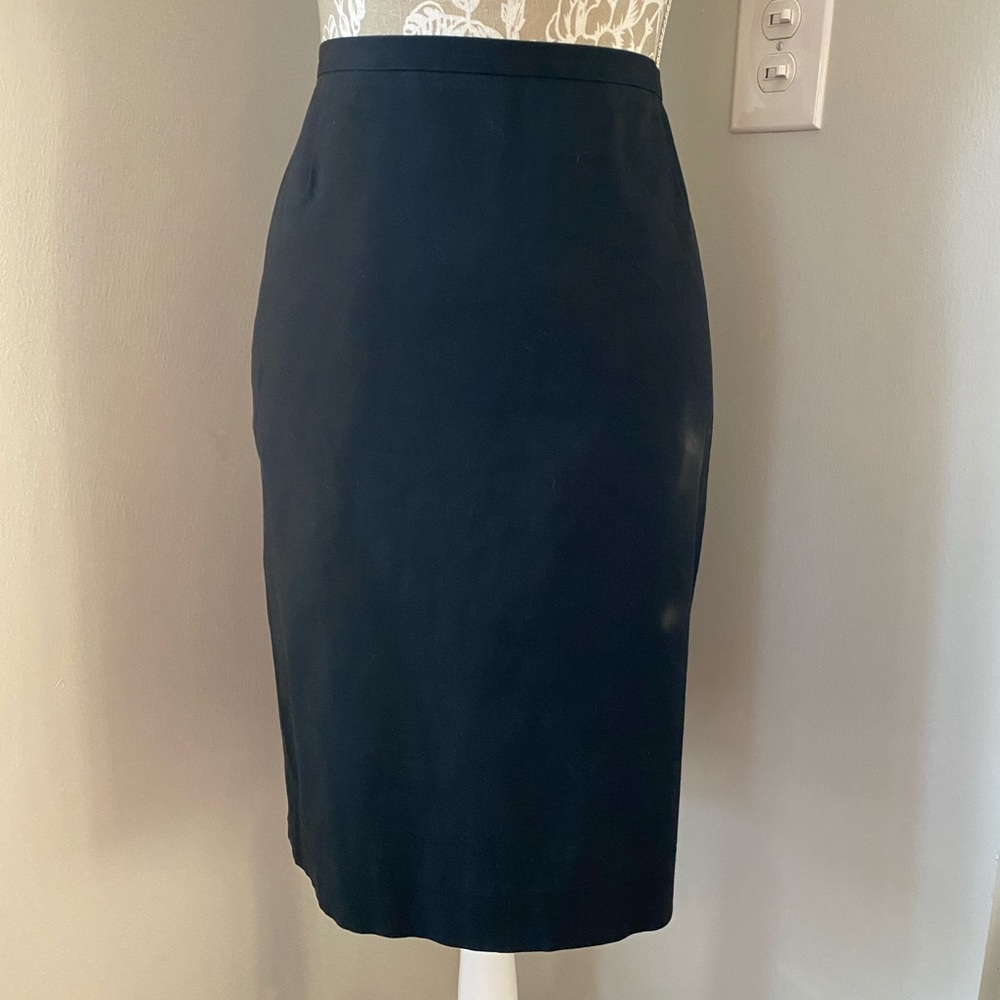 Tevrow+Chase Black Cotton Pencil Skirt